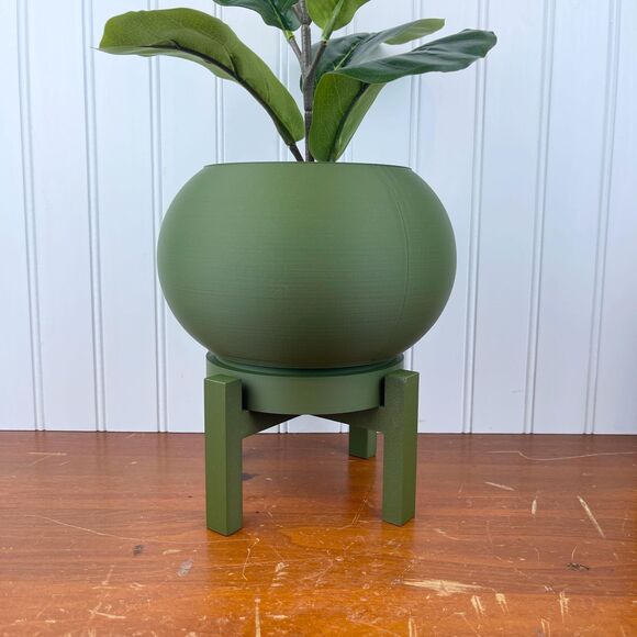 Rono Simple Indoor Planter w/ Drainage Hole and Drip Tray, houseplant - Picture 1 of 10